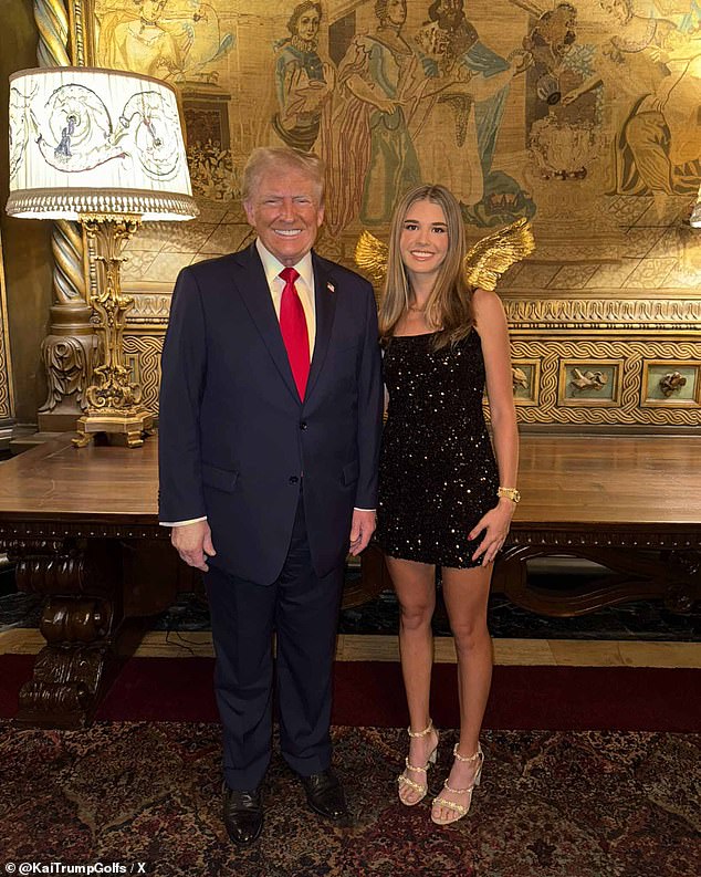 The teenager is an avid golfer like her grandfather (left), which sealed her return to the White House.