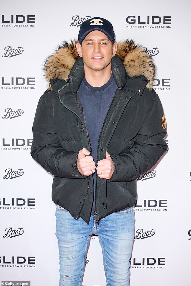 Fellow reality star Ollie Locke, 37, was also present on the red carpet dressed in a pair of skinny jeans, a blue sweater and a thick black coat with a fur hood.