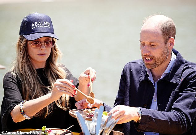 Later that day, he joined his Earthshot ally, German model Heidi Klum, for lunch at the port.