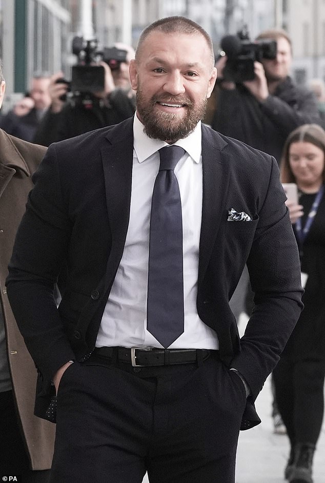 Mixed martial arts fighter Mr McGregor outside the High Court in Dublin on November 6.