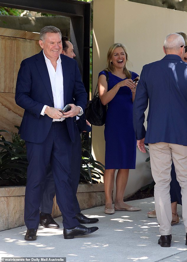 Michael Usher and Gemma Acton are pictured outside the Stokes property before lunch.