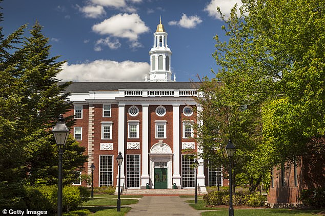 Ivy League schools Harvard University and the University of Pennsylvania told students they could take the day off after Trump won on Election Day (pictured: Harvard Business School building in Cambridge, Massachusetts)