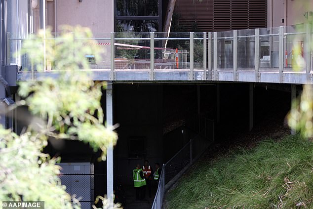 WorkSafe inspectors were seen inspecting the debris beneath the several-metre-high balcony that had given way.