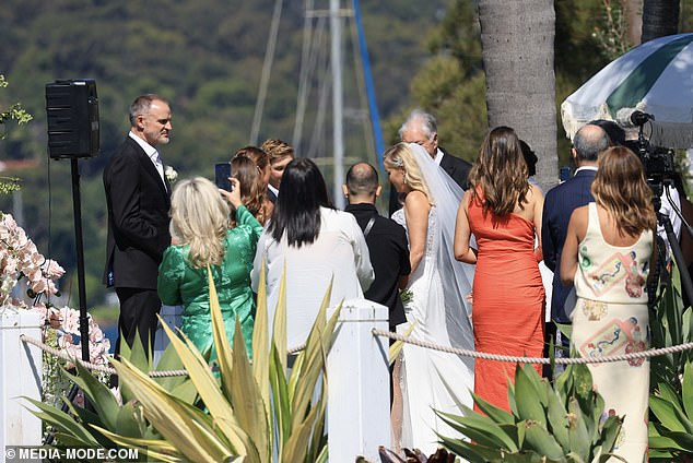 The couple celebrated with friends and family.