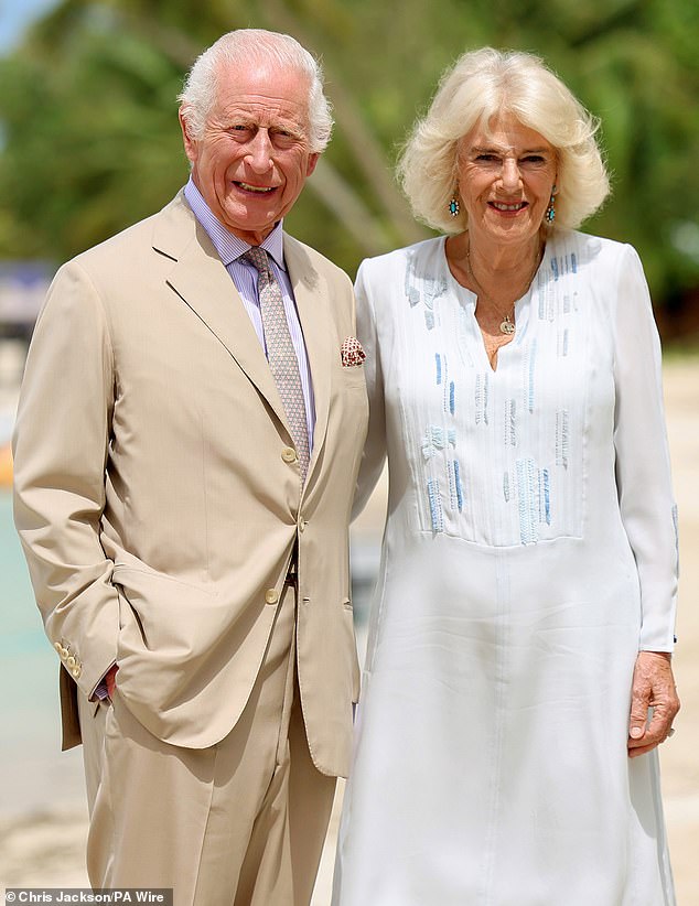 William's father King Charles (pictured with Queen Camilla in Samoa in October) was diagnosed with cancer after routine prostate surgery in January, although the two are not said to be related.