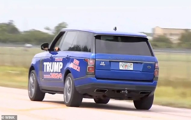 Oakes drove off in his Trump-themed Range Rover after a reporter tried to talk to him.