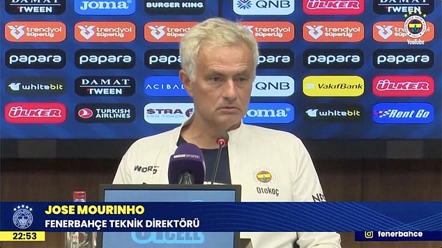 Mourinho later became furious after the match over the state of refereeing in the Turkish Super League. 