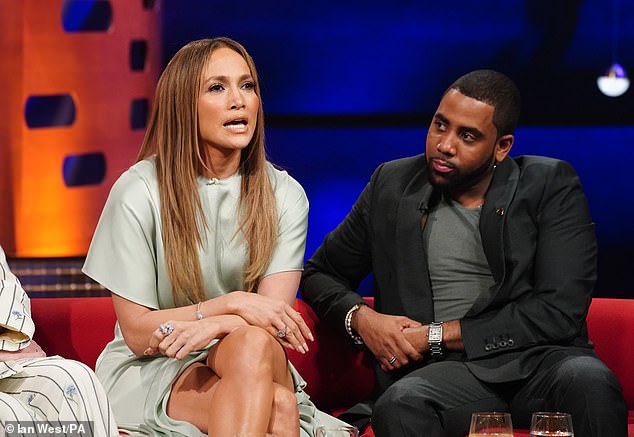 Jennifer then became emotional when it was revealed that the fan was in the studio audience and she gasped: 'Was that you?' I don't think so' (pictured with Jharrel Jerome)