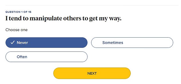 Participants are asked 15 questions and given the option to answer never, sometimes, or often before giving a score.