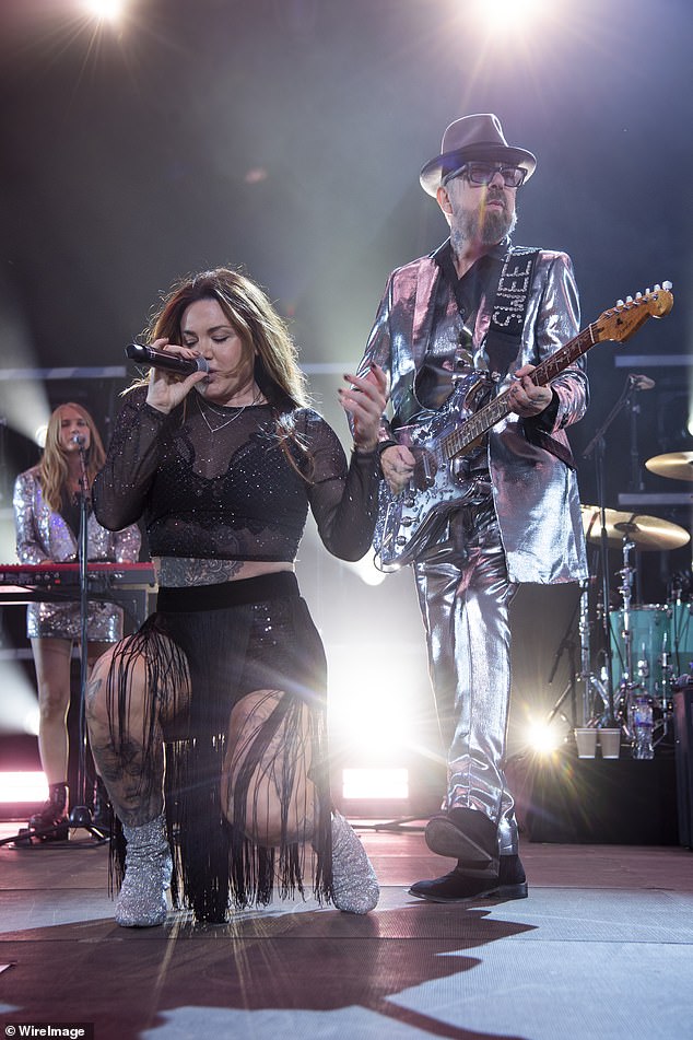 Dave Stewart and Vanessa Amorosi of Eurythmics perform at Henley Festival 2024 at Leander Club on July 11, 2024