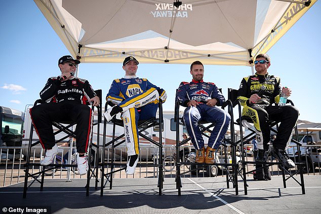 Majewski (center right) participated in Thursday's media availability in Avondale, Arizona.