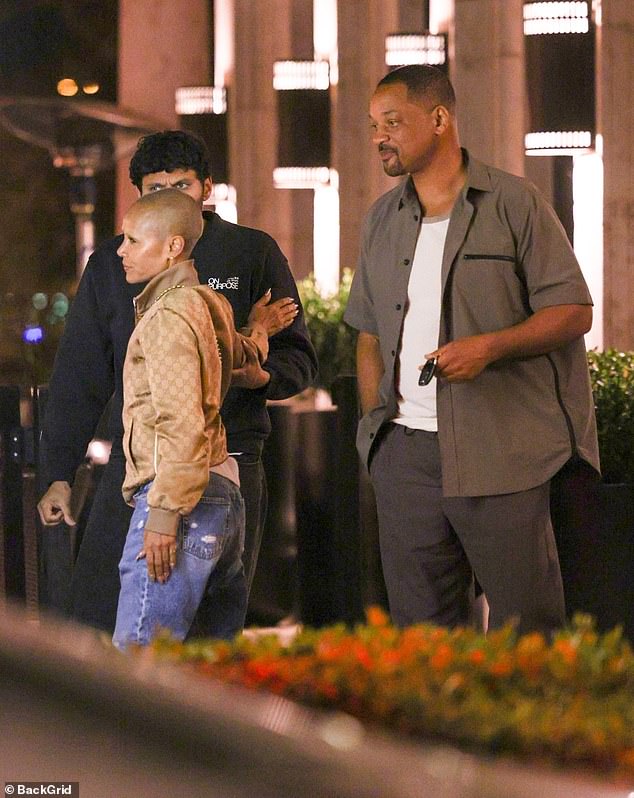 The couple looked in high spirits as they headed out for the evening.