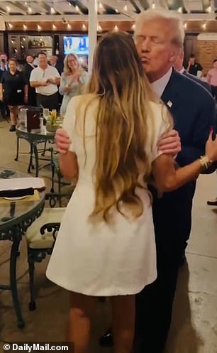 Donald Trump hugs Siggy Flicker, whom he calls 