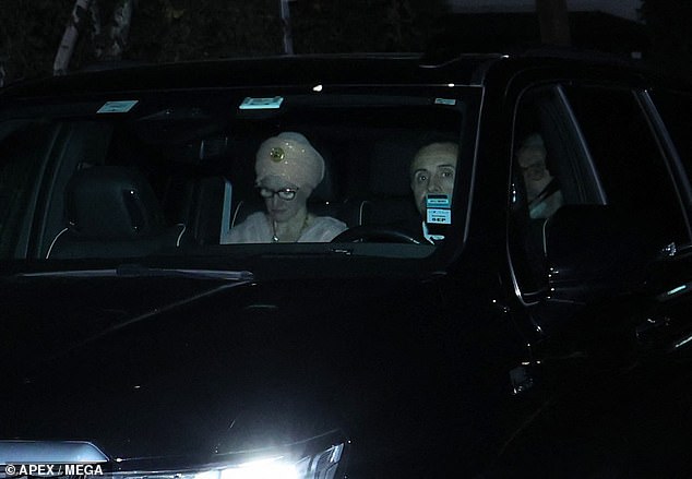 Leonardo's father George, 81, and rare stepmother Peggy Farrar flashed their smiles as they stopped to celebrate the Titanic stars' big day.