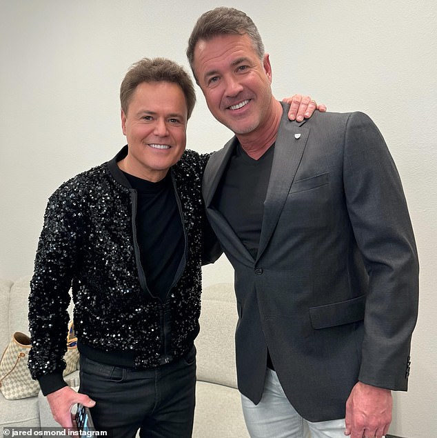 Jared is a member of the famous Osmond family; Pictured with his uncle Donny Osmond.