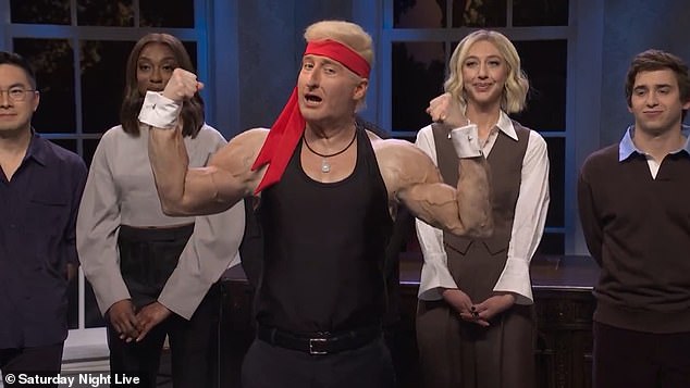 'Hot Jacked Trump,' played by James Austin Johnson, premiered Saturday as SNL's new 'flattering' take on the future president.