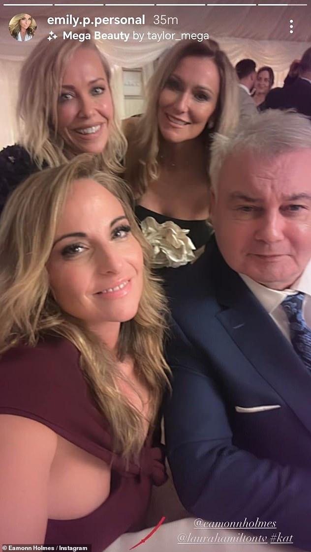 The TV star, 64, has been dating counselor Katie Alexander, 43, since his split from Ruth Langsford and has been open about his new partner (Katie is pictured back right with the star Laura Hamilton in the back left).