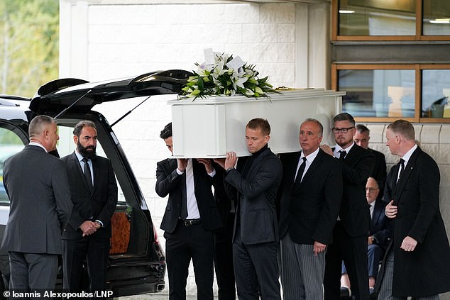 Pallbearers carried Baldock's coffin at the ceremony in Milton Keynes in October.