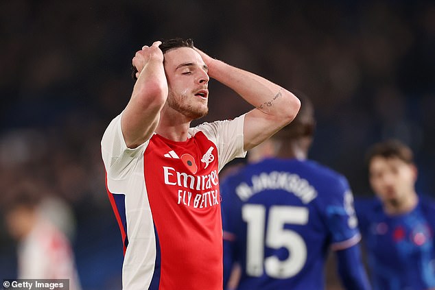 Declan Rice also left the field at Stamford Bridge as Arsenal injury concerns mount.