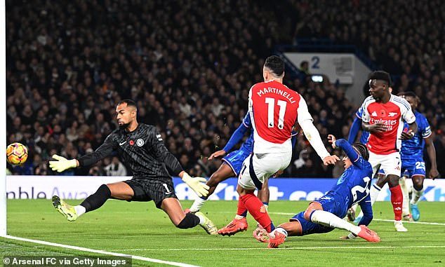 Gabriel Martinelli put Arsenal ahead against Chelsea but the match ended in a 1-1 draw