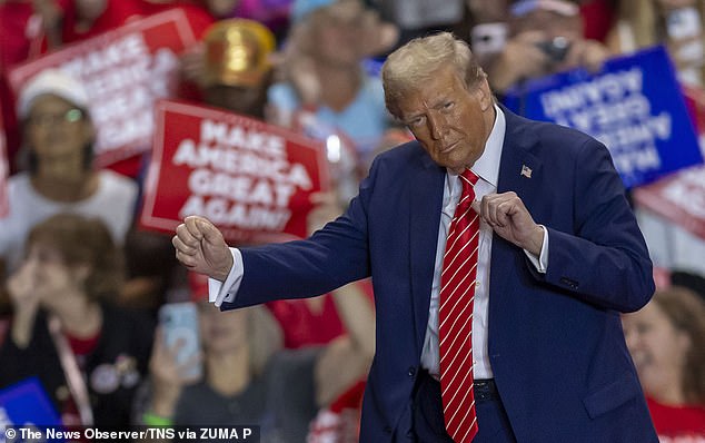 Trump dancing to the Village People hit 'YMCA' was a feature of his rallies during the election campaign.