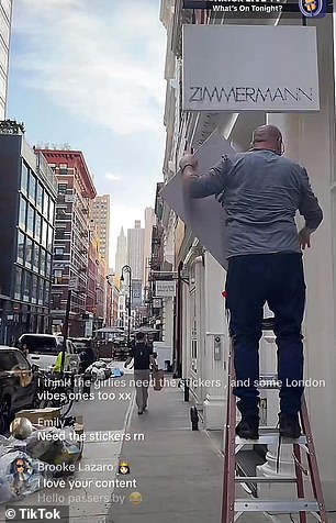 Shoppers jumped to conclusions after seeing the installation of the Odd Muse sign covering the old Zimmermann sign on a TikTok livestream.