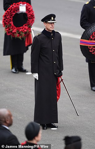 The Duke of Edinburgh during the Remembrance Sunday service