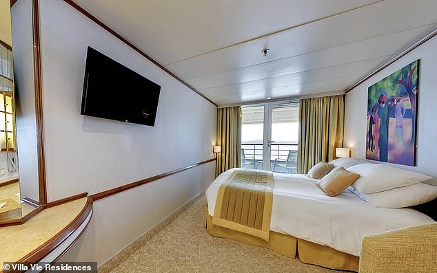 For the latter, all-inclusive tickets start at $255,999, giving you just a single-occupancy room (seen here. For couples and those simply traveling as a couple, a double room is more expensive) and will cost possible passengers just under $320,000.