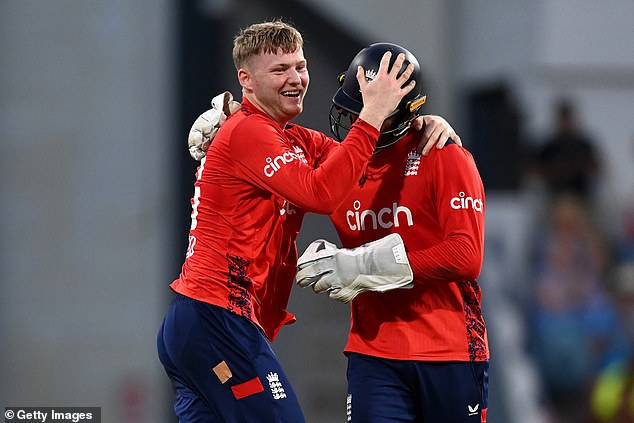 Warwickshire player Dan Mousley (left) took his first two wickets in international cricket.