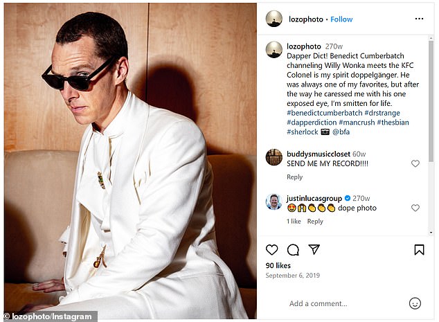 Lozovsky's work has appeared in publications and campaigns placing him in the company of figures such as Iggy Pop, Nicki Minaj, Greta Thunberg and Benedict Cumberbatch, pictured.