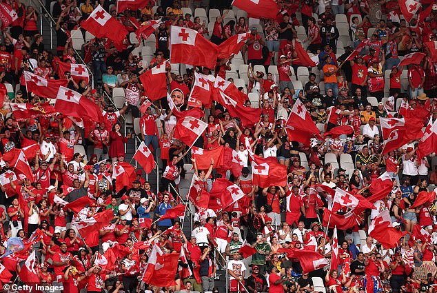 Thousands of Tona-supporting football fans attended Sunday's Pacific Championship final at Sydney's CommBank Stadium (pictured)