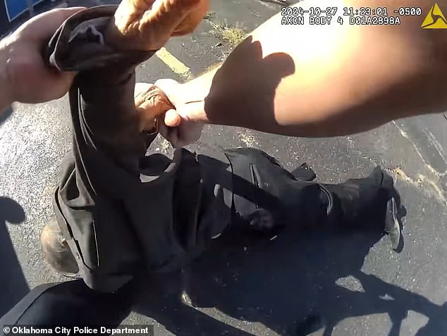 The officer quickly threw the 70-year-old man to the pavement after lightly punching him in the chest and telling the police officer that 