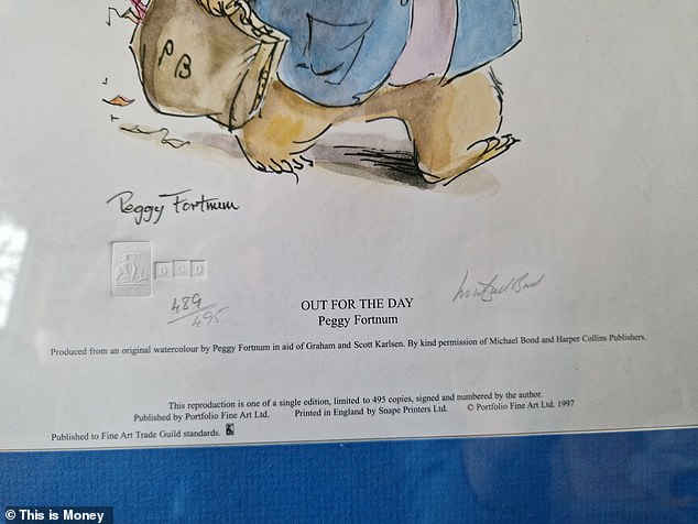 In Focus: The print is number 489 of 495, is signed by Michael Bond and has an official Fine Arts Trade Guild seal.