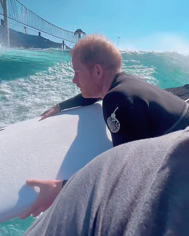 A video of the royal was captured and posted on social media by professional surfer Raimana Van Bastolaer.