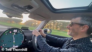 Ted behind the wheel of the new Mini Cooper in Norfolk