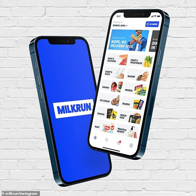 Thanks to the partnership, more than 2,000 alcohol products will be available to buyers in the MILKRUN app (pictured, MILKRUN app stock).