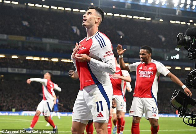 He saw his team take the lead on Chelsea in the second half thanks to a goal from Gabriel Martinelli.