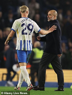 Guardiola praised Van Hecke after the game for his aggressive defense against Haaland