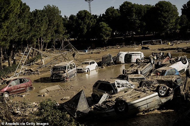 Even though the flooding subsided, the junkyard itself was still flooded, and many of the vehicles were left corroded in pools of shallow, stagnant water.