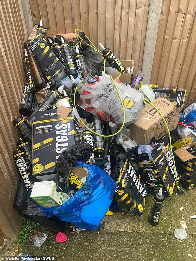 Litter piles of nitrous oxide gas canisters abandoned after a party