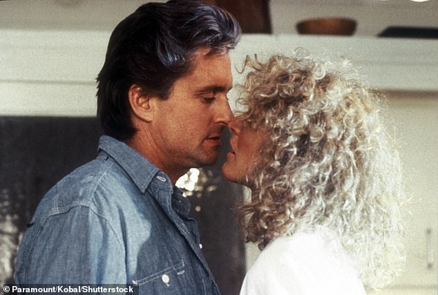 Glenn Close and Michael Douglas star in the 1987 erotic thriller Fatal Attraction