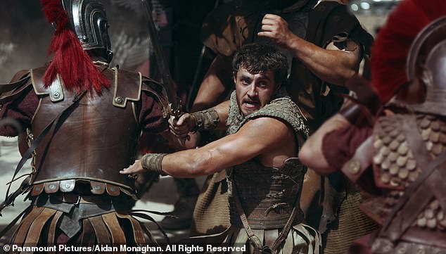 Paul pictured in the middle of a gladiator fight