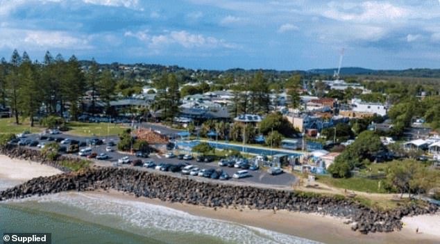 Pictured is the current car park on the beach at Byron Beach on the far north coast of New South Wales.