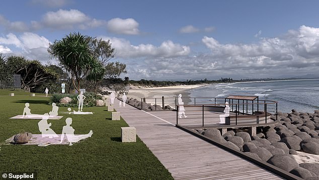 Pictured is an artist's impression of a new boardwalk included in the architect's plan.