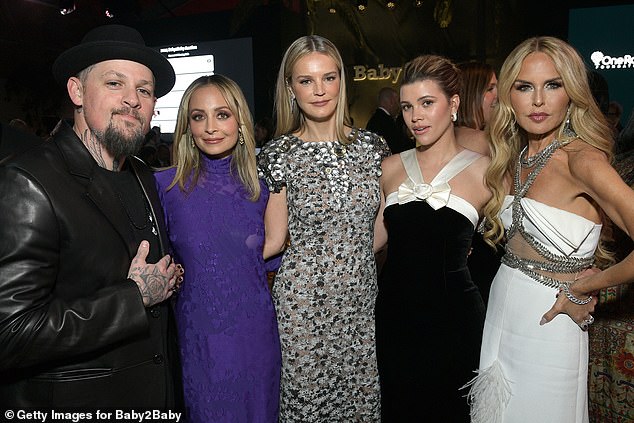 (L to R) Joel Madden, Nicole, Kelly Sawyer Patricof, Baby2Baby Co-CEO Sofia and Rachel Zoe