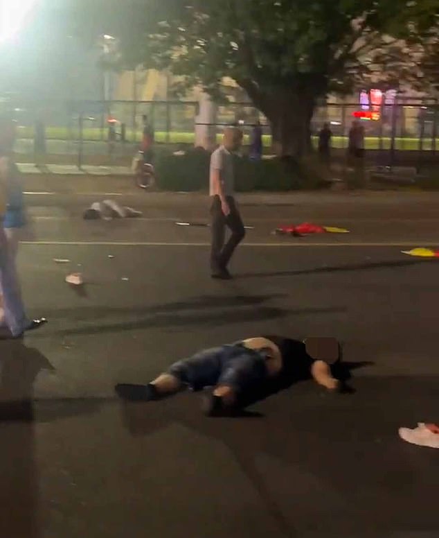 Witnesses told local media that the injured were made up of 'a group of middle-aged and elderly people who were exercising on the track'