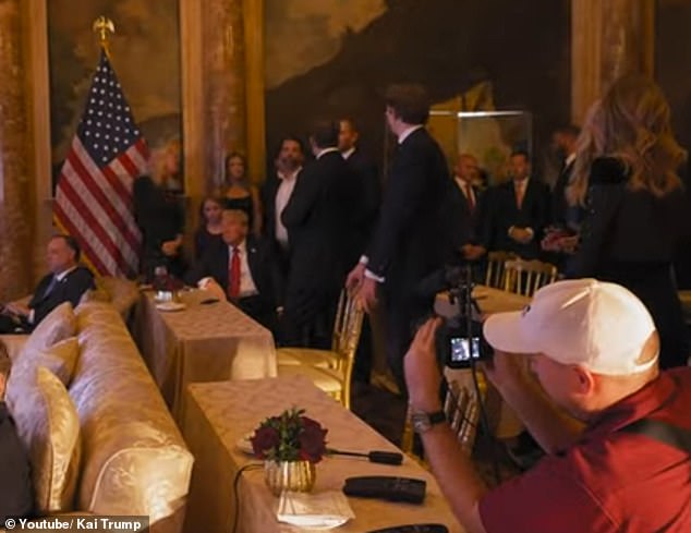 Donald was seen watching alongside family members such as sons Don Jr., Eric Trump and Barron Trump and daughters Tiffany Trump and Ivanka Trump, among others.