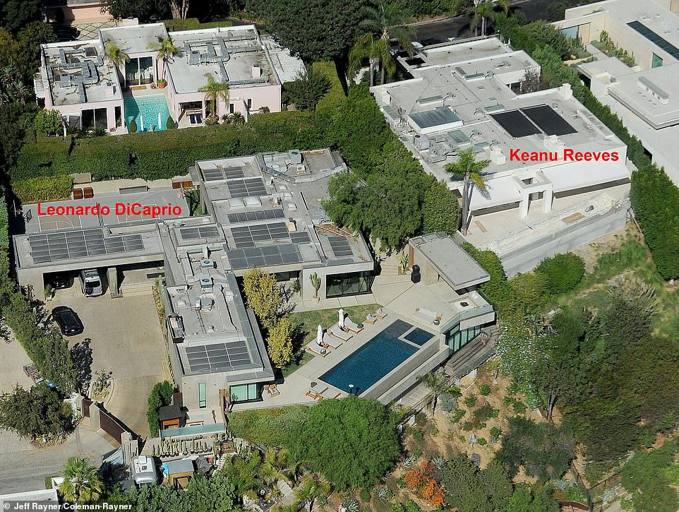 Leo bought the residence, which is next door to fellow Hollywood actor Keanu Reeves, more than two decades ago for $2.5 million and also acquired several properties on the same hill.