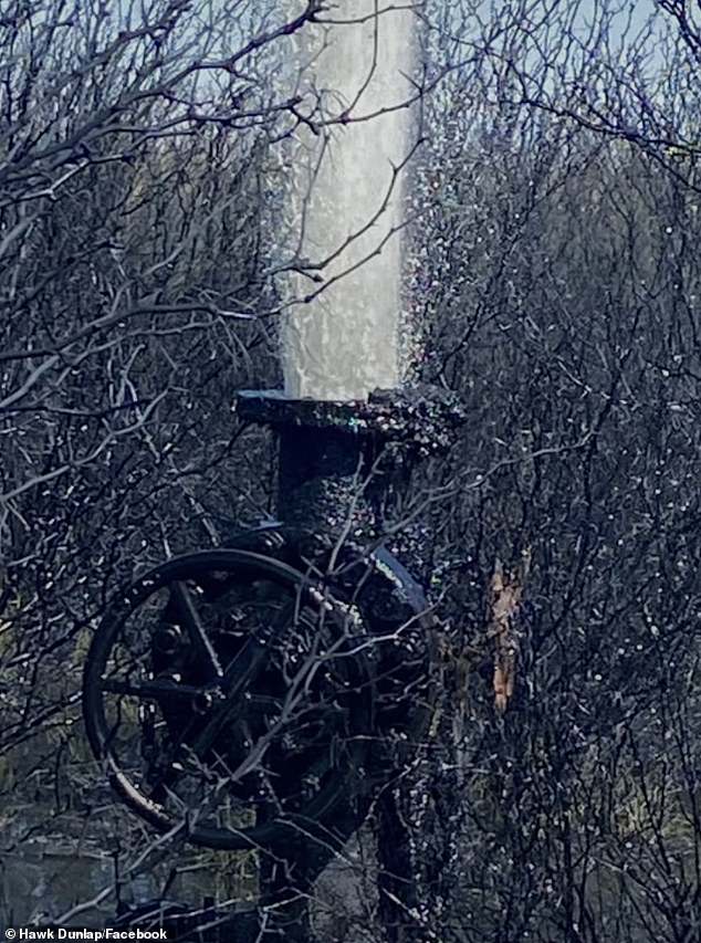 Wells are often abandoned water sources or oil wells that have dried up but suddenly sprung up again.