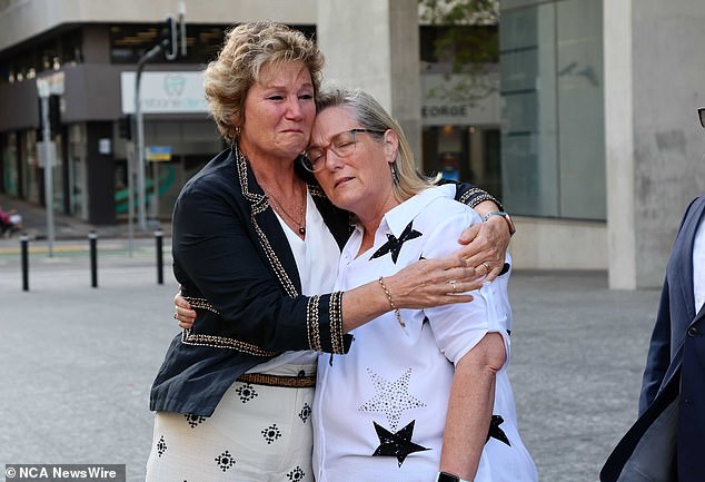 Mrs Griffiths (pictured right being comforted by a friend) asked anyone with information about her son's whereabouts to come forward so he could be buried at their local church.